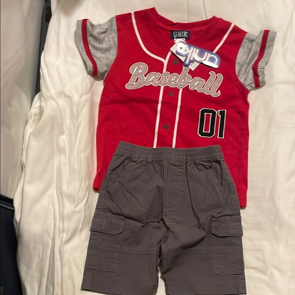 Red Baseball Kids Shirt by